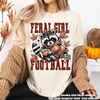 Feral Girl Football Raccoon Tee - Printed On Comfort Colors by Madi Moosh