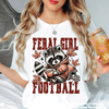 Feral Girl Football Raccoon Tee - Printed On Comfort Colors by Madi Moosh