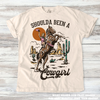 Should Have Been A Cowgirl Western Tee - Printed On Comfort Colors by Madi Moosh