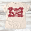 Retro Howdy Cowboy Western Tee - Printed On Comfort Colors by Madi Moosh