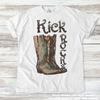 Retro Western Kick Rocks Cowgirl Tee - Printed On Comfort Colors by Madi Moosh