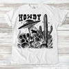 Retro UFO Cow Abduction Funny Western Tee - Printed On Comfort Colors by Madi Moosh