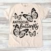 Antisocial Butterfly Boho Tee - Printed On Comfort Colors by Madi Moosh