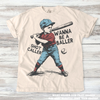 Retro Baseball I Wanna Be A Baller Shirt - Printed On Comfort Colors by Madi Moosh