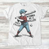 Retro Baseball I Wanna Be A Baller Shirt - Printed On Comfort Colors by Madi Moosh
