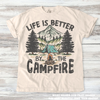Retro Life Is Better By The Campfire Camping Shirt - Printed On Comfort Colors by Madi Moosh