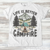 Retro Life Is Better By The Campfire Camping Shirt - Printed On Comfort Colors by Madi Moosh