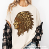 Leopard Print Indian Chief Head Shirt - Printed On Comfort Colors by Madi Moosh