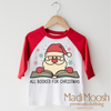 All Booked Santa Christmas Shirt - Christmas Tee by Madi Moosh