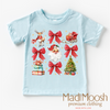 Santa Bows and Christmas Shirt - Christmas Tee by Madi Moosh