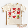 Santa Bows and Christmas Shirt - Christmas Tee by Madi Moosh
