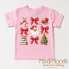 Santa Bows and Christmas Shirt - Christmas Tee by Madi Moosh