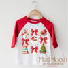 Santa Bows and Christmas Shirt - Christmas Tee by Madi Moosh
