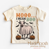 Moo I Mean Boo Retro Halloween Shirt - Country Halloween Tee by Madi Moosh