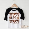 Football And Bows Girls Shirt - Football Tee by Madi Moosh
