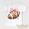 Leopard Football And Pink Bow Shirt - Football Tee by Madi Moosh