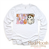 My Cat Is My Boo Halloween Tee - Long Sleeve White Shirt by Madi Moosh