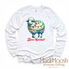 Fleece Navidad Christmas Tee - Long Sleeve White Shirt by Madi Moosh