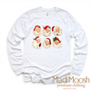 Retro Santa Christmas Tee - Long Sleeve White Shirt by Madi Moosh