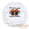 Trick Or Treat Halloween Tee - Long Sleeve White Shirt by Madi Moosh