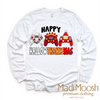 Happy HallowThanksMas Halloween Tee - Long Sleeve White Shirt by Madi Moosh