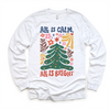 Boho All Is Calm All Is Bright Christmas Shirt - Long Sleeve Tees & Sweatshirts by Madi Moosh