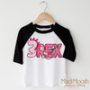 Girls 3 Rex Dinosaur Birthday Shirt - Girls Birthday Tee by Madi Moosh