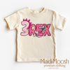 Girls 3 Rex Dinosaur Birthday Shirt - Girls Birthday Tee by Madi Moosh