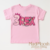 Girls 3 Rex Dinosaur Birthday Shirt - Girls Birthday Tee by Madi Moosh
