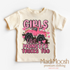 Girls Like Monster Trucks Too Shirt - Kids Monster Truck Tee by Madi Moosh