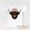 Howdy Highland Cow Western Shirt - Kids Country Tee by Madi Moosh
