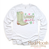 St. Patrick's Day Lucky Cowgirl Shirt - Retro Western St. Patrick's Day Tee by Madi Moosh