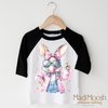 Eater Bunny Blowing Bubbles Shirt - Kids Retro Easter Bunny Tee by Madi Moosh