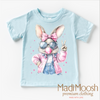 Eater Bunny Blowing Bubbles Shirt - Kids Retro Easter Bunny Tee by Madi Moosh