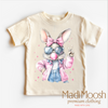 Eater Bunny Blowing Bubbles Shirt - Kids Retro Easter Bunny Tee by Madi Moosh
