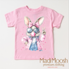 Eater Bunny Blowing Bubbles Shirt - Kids Retro Easter Bunny Tee by Madi Moosh