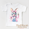 Eater Bunny Blowing Bubbles Shirt - Kids Retro Easter Bunny Tee by Madi Moosh