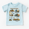 Construction Trucks Shirt - Kids Excavator, Bulldozer, Tee by Madi Moosh