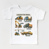 Construction Trucks Shirt - Kids Excavator, Bulldozer, Tee by Madi Moosh