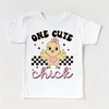 One Cute Chick Easter Shirt - Girls Retro Easter Tee by Madi Moosh