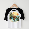 Retro Sea Turtle Watercolor Ocean Scene Shirt - Kids Tee by Madi Moosh