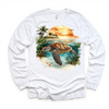 Retro Sea Turtle Watercolor Ocean Scene Shirt - Kids Tee by Madi Moosh
