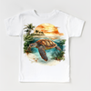 Retro Sea Turtle Watercolor Ocean Scene Shirt - Kids Tee by Madi Moosh
