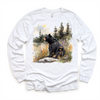 Retro Grizzly Bear Watercolor Nature Scene Shirt - Kids Tee by Madi Moosh