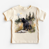 Retro Grizzly Bear Watercolor Nature Scene Shirt - Kids Tee by Madi Moosh