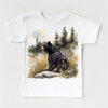 Retro Grizzly Bear Watercolor Nature Scene Shirt - Kids Tee by Madi Moosh