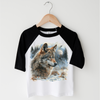 Retro Wolf Watercolor Nature Scene Shirt - Kids Tee by Madi Moosh
