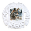 Retro Wolf Watercolor Nature Scene Shirt - Kids Tee by Madi Moosh