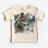 Retro Wolf Watercolor Nature Scene Shirt - Kids Tee by Madi Moosh