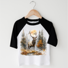 Retro Elk Watercolor Nature Scene Shirt - Kids Tee by Madi Moosh